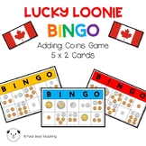 Lucky Loonie BINGO- Canadian Coin Game: Grade 1 (5x2 Cards)