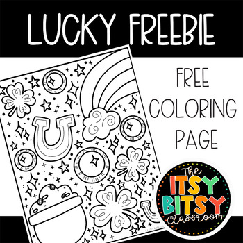 Preview of Lucky March Coloring Page FREEBIE for St. Patrick's Day Activities and Themes