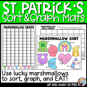 Preview of Lucky Marshmallow Math Sorting Shapes Mats - St. Patrick's Day