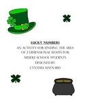Lucky Numbers Area Task Cards for St. Patrick's Day Geometry