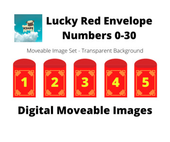 Preview of Lucky Red Envelope Numbers 0-30, Digital, Moveable Images, Clip Art