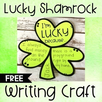 Preview of Lucky Shamrock Writing Craft FREEBIE