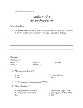Preview of Lucky Strike Book Study/Guided Reading Packet with Answer Key