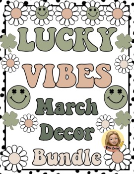 Preview of Lucky Vibes March / St. Patrick's Day Bulletin Board Decor Bundle