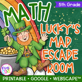St Patrick's Day 5th Grade Math Review Escape Room & Websc