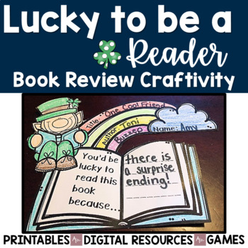 Lucky to Be a Reader: Book Review Craftivity & Bookmarks | TpT