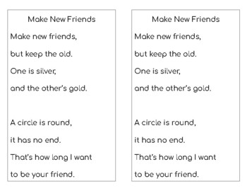 Preview of Lucy Calkins 1st Grade Reading Unit 1_ Make New Friends Lyrics