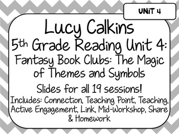 Preview of Lucy Calkins Unit Plans 5th Grade Reading Unit 4 - Fantasy Book Clubs Powerpoint
