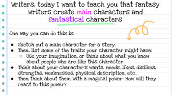 Preview of Lucy Calkins Fantasy Writing Unit Grade 5 Google Slides 