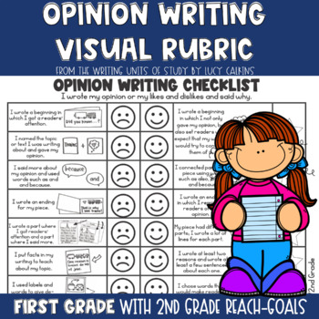 Preview of Visual Rubric for Opinion Writing with Lucy Calkins: 1st and 2nd Grades