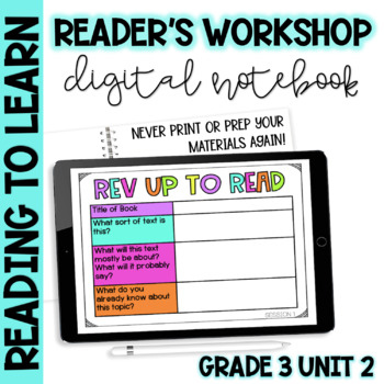Preview of Lucy Calkins | READING TO LEARN | 3rd Grade DIGITAL Reader's Notebook Unit 2
