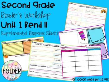 Preview of Lucy Calkins Reader's Workshop Response Sheets Second Grade Unit 1 Bend II