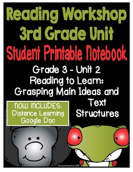 Preview of Lucy Reading Workshop: 3rd Grade Notebook - Unit 2 - Distance Learning