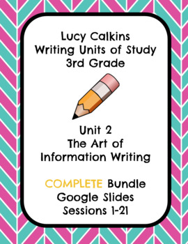 Preview of Lucy Calkins The Art of Information Writing Slides COMPLETE BUNDLE (All Bends)