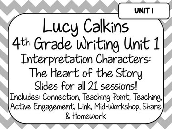 Preview of Lucy Calkins Unit Plans Powerpoint: 4th Grade Writing Unit 1 - Realistic Fiction