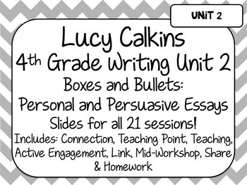 Preview of Lucy Calkins Unit Plans Powerpoint: 4th Grade Writing Unit 2 - Personal Essays