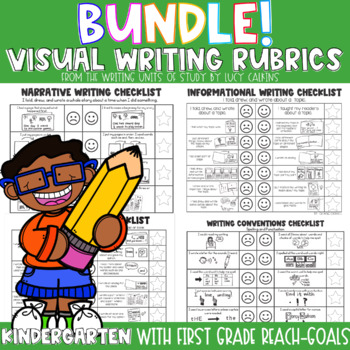 Preview of Lucy Calkins Visual Writing Rubric Bundle: Kindergarten with 1st Grade Standards