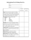Lucy Calkins informational writing units of study checklist