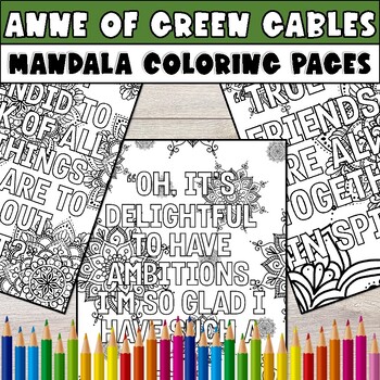 Preview of Lucy Maud Montgomery's Anne of Green Gables - Mandala Coloring Pages