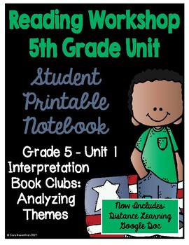 Preview of Lucy Reading Workshop: 5th Grade Notebook - Unit 1 - Distance Learning