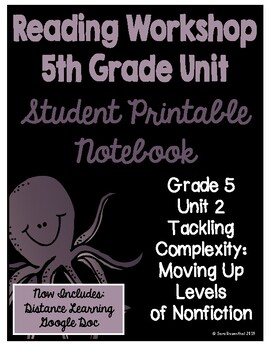 Preview of Lucy Reading Workshop: 5th Grade Notebook - Unit 2 - Distance Learning