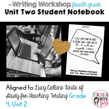 Preview of Lucy Writing Notebook: Grade Four, Unit Two: Boxes and Bullets