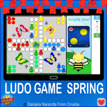 Preview of Ludo Game Earth Day Spring Virtual Random Play Boom Cards