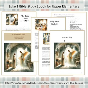 Preview of Luke 1 Bible Story eBook & Fun Quiz Pack for Classroom Teachers!