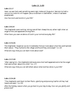 Preview of Luke 2 Jesus' Birth Christmas Story Bible Study