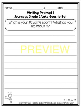 Luke Goes to Bat Journeys Second Grade Week 17 by Reading and Writing ...