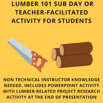 Preview of Lumber 101: Carpentry Lesson Plans and Woodshop Lesson Plans  PPT w/Activity