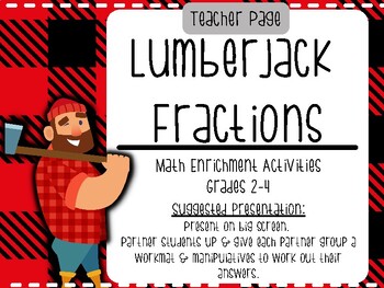 Preview of Lumberjack Fractions Math Enrichment Activity: Grades 2-4