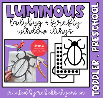 Preview of Luminous Ladybug & Firefly Window Clings