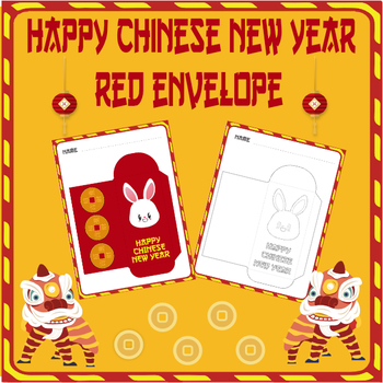 RED ENVELOPE ACTIVITY, CHINESE NEW YEAR, FINGERPRINT CRAFT, YEAR OF THE  RABBIT