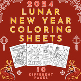 Lunar/Chinese New Year 2024 Coloring Sheets!