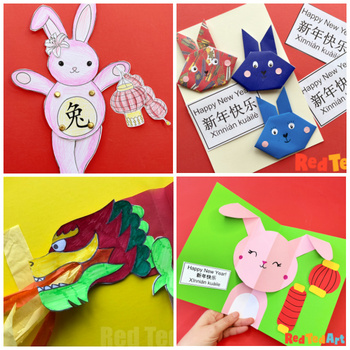 Year of the Rabbit Puppet for Lunar New Year/ Chinese NY - STEAM Craft  Activity