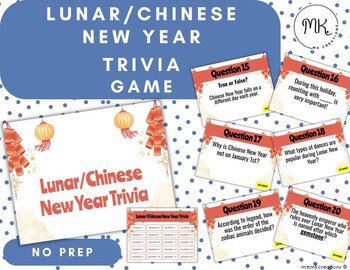 Preview of Lunar/Chinese New Year Trivia Game Google Slides *NO PREP