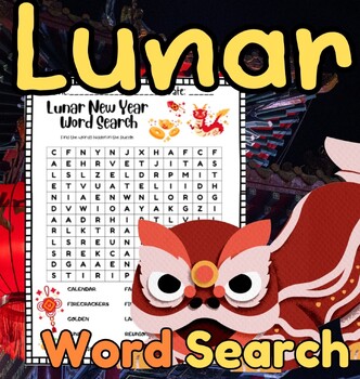 Preview of Lunar Chinese New Year Words Search Maze Game Worksheet for K, 1st,2nd-6th