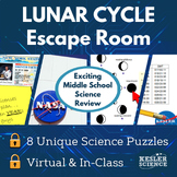 Lunar Cycle Escape Room - 6th 7th 8th Grade Science Review