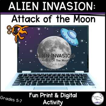 Preview of Lunar Cycle (Moon Phases) Print & Digital Review Activity| Escape Room