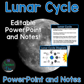 Preview of Lunar Cycle and Moon Phases - PowerPoint and Notes