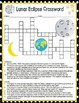 Lunar Eclipse Activities Crossword Puzzle and Word Search Find TpT