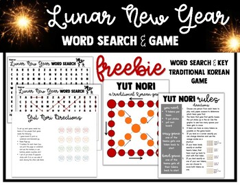 Preview of Lunar New Year 2024 Freebie - Word Search & Traditional Korean Game