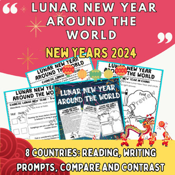 Preview of Lunar New Year 2024 Around the World Activities, Reading, Writing and More