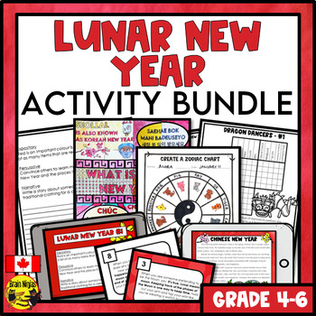 Preview of Lunar New Year Activity Bundle | Reading, Writing, Puzzles and Colouring