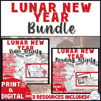 Preview of Lunar New Year 2024 Bundle - Video & Reading Activity - Print and Digital
