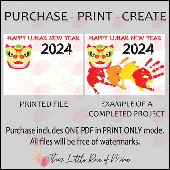 Handprint Dragon Craft FREE PRINTABLE for Chinese New Year
