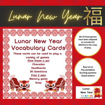 Preview of Lunar New Year/Chinese New Year Vocabulary Cards & Games