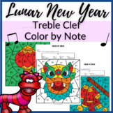 Lunar New Year Color By Note Treble Clef Lines and Spaces 