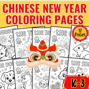 Preview of Lunar New Year Coloring Pages - Zodiac Animals Coloring Sheets - Chinese Year